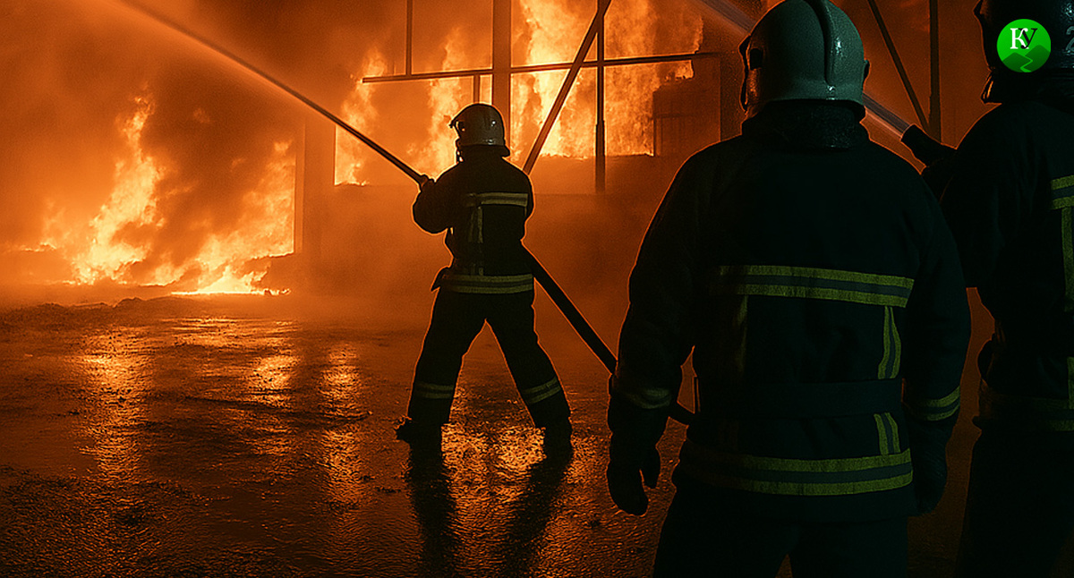 Тушение пожара. Иллюстрация создана "Кавказским узлом" с помощью ИИ в программе Copilot