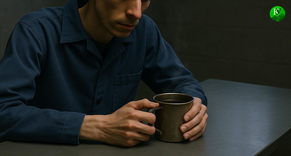 Осужденный в колонии. Иллюстрация создана «Кавказским узлом» с помощью ИИ в программе Copilot