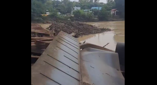 Разрушенный мост в Лермонтово. Скриншот фото из Telegram-канала "Мой Туапсе" от 03.08.25, https://t.me/c/1348361768/437151.