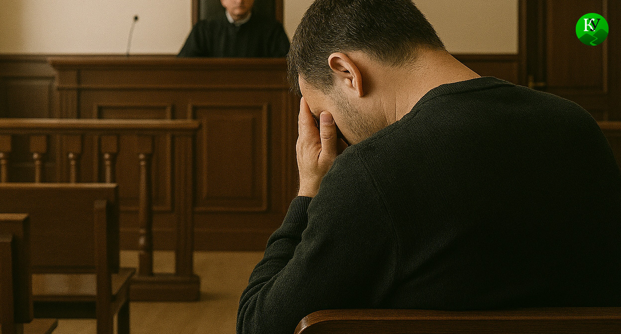 Мужчина в суде. Иллюстрация создана «Кавказским узлом» с помощью ИИ в программе Copilot