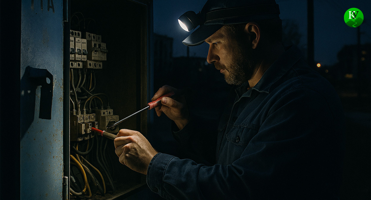 Электрик в Махачкале. Иллюстрация создана «Кавказским узлом» с помощью ИИ в программе Copilot

