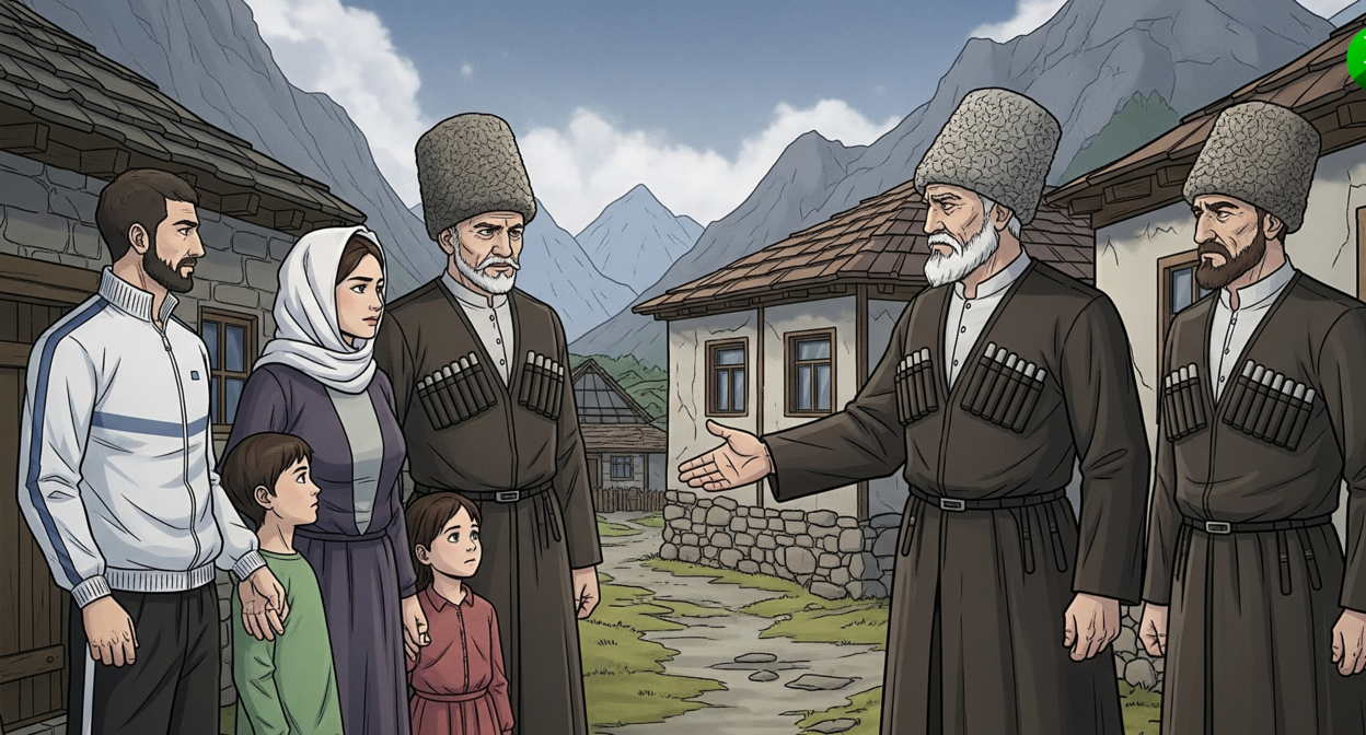 Примирение родов. Иллюстрация создана "Кавказским узлом" с помощью ИИ.