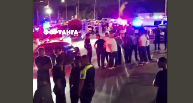 Потасовка на границе с Ингушетией. 25 августа 2025 г. Скриншот видео https://t.me/fortangaorg/20349