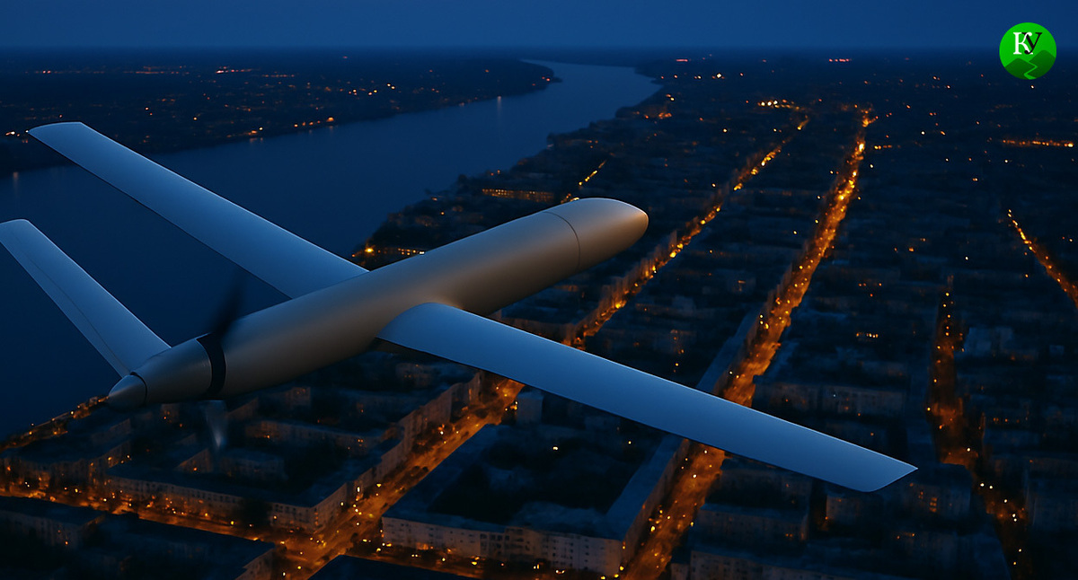 БПЛА над городом. Иллюстрация создана "Кавказским узлом" с помощью ИИ в программе Copilot