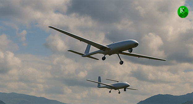 Беспилотники. Иллюстрация "Кавказского узла" созданная при помощи ИИ в программе Copilot