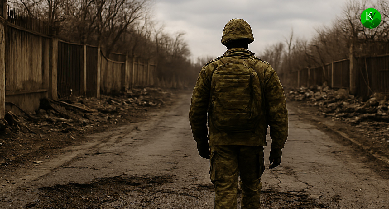 Военный на СВО. Иллюстрация создана «Кавказским узлом» с помощью ИИ в программе Copilot