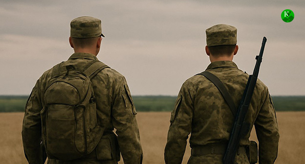 Военнослужащие. Иллюстрация "Кавказского узла" созданная ИИ при помощи программы Copilot