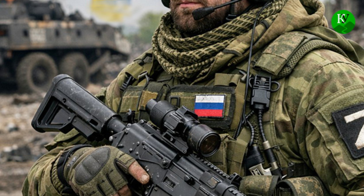 Военнослужащий. Иллюстрация создана "Кавказским узлом" при помощи ИИ в программе Copilot