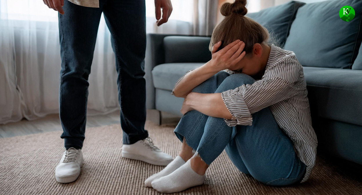 Ссора между супругами. Иллюстрация создана «Кавказским узлом» с помощью ИИ в программе Copilot