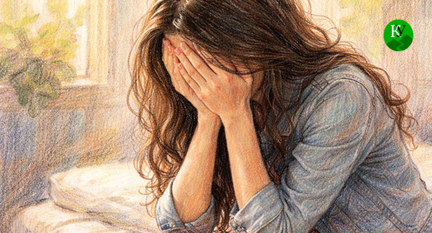 Расстроенная женщина. Иллюстрация создана "Кавказским узлом" при помощи ИИ в программе Copilot