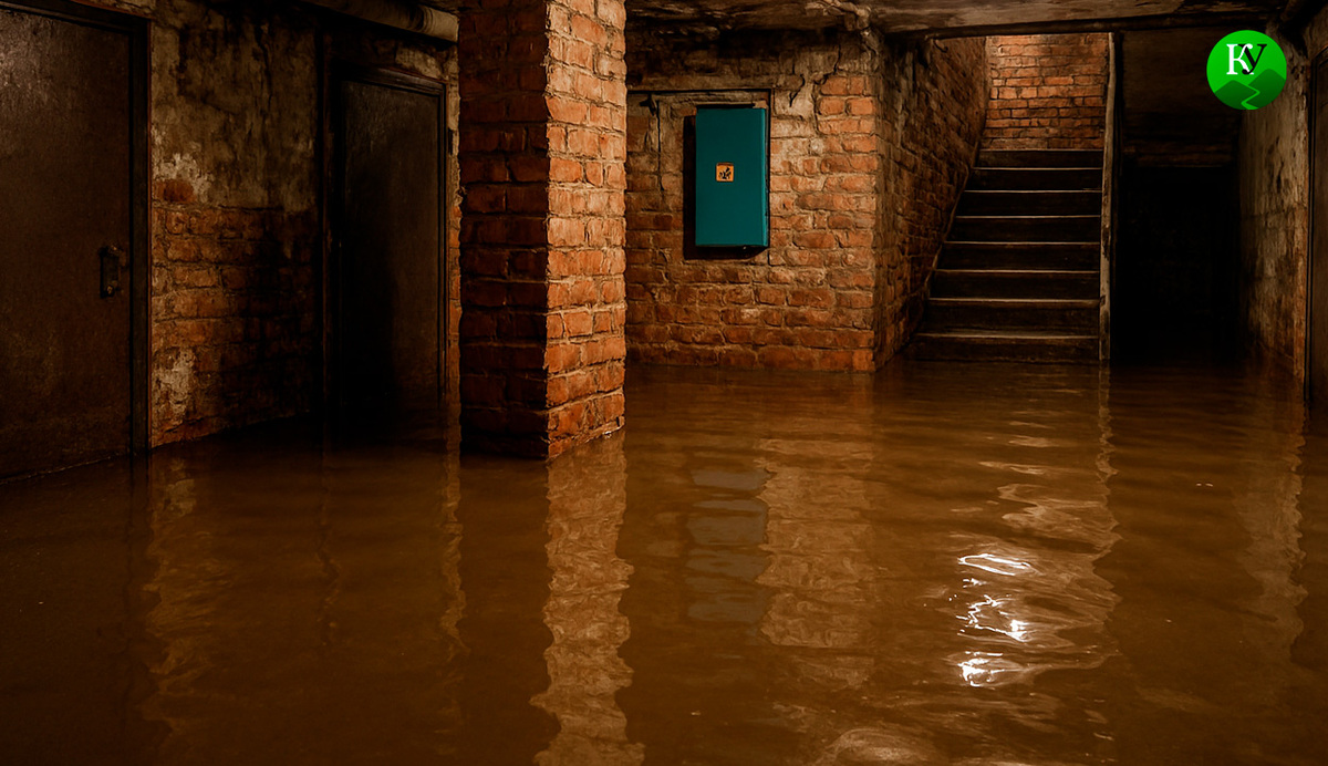 Затопленный подвал. Иллюстрация создана «Кавказским узлом» с помощью ИИ в программе Copilot