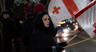 Активисты на акции у парламента Грузии. Скриншот фото Publika от 01.02.26, https://www.facebook.com/photo?fbid=1669457774453766&set=pcb.1669457837787093