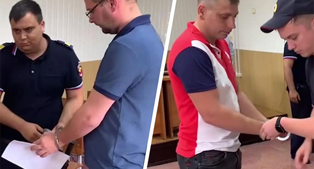 Евгений Самонов и Иван Таценко в зале суда. Фото: opskuban / T.me