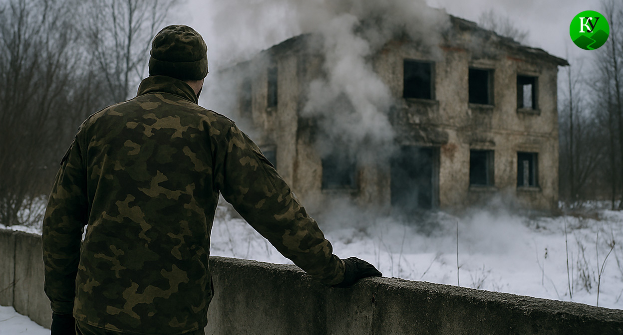 Военный на СВО. Иллюстрация создана «Кавказским узлом» с помощью ИИ в программе Copilot