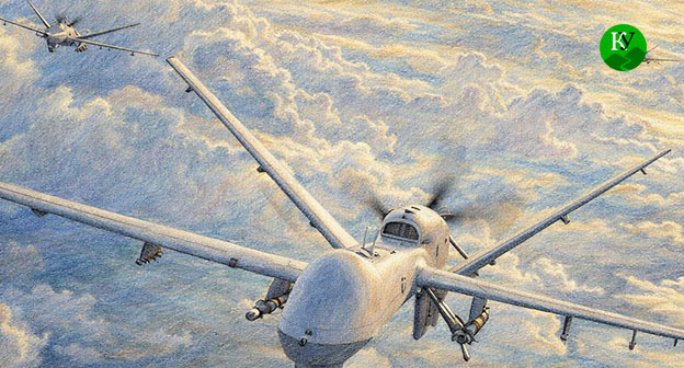 Беспилотник. Иллюстрация создана "Кавказским узлом" при помощи ИИ в программе Copilot