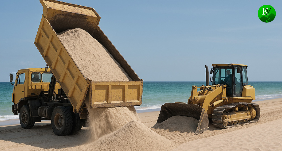 Отсыпка песка. Иллюстрация создана «Кавказским узлом» с помощью ИИ в программе Copilot Отсыпка песка. Иллюстрация создана «Кавказским узлом» с помощью ИИ в программе Copilot