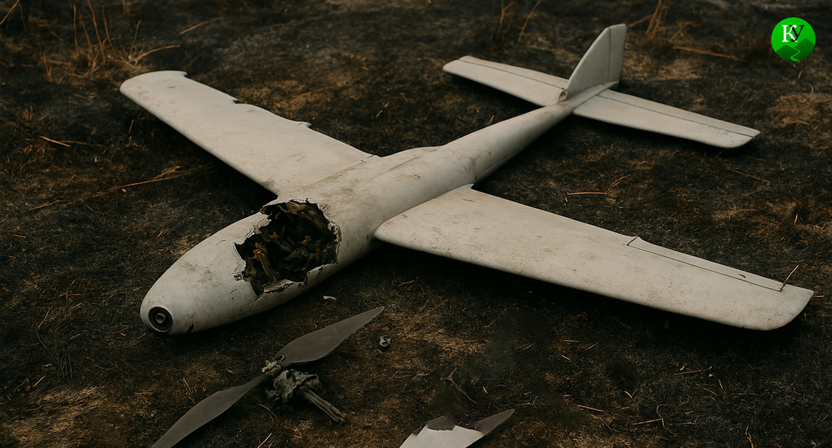 Обломки БПЛА. Иллюстрация создана «Кавказским узлом» с помощью ИИ в программе Copilot