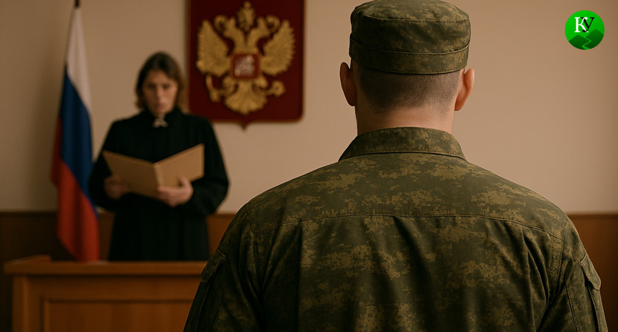 Военный в суде. Иллюстрация создана «Кавказским узлом» с помощью ИИ в программе Copilot Военный в суде. Иллюстрация создана «Кавказским узлом» с помощью ИИ в программе Copilot
