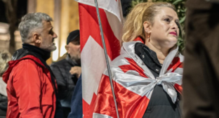 Активисты у здания парламента. Скриншот фото Publika от 21.03.26, https://www.facebook.com/photo?fbid=1711578323575044&set=pb.100041686795244.-2207520000 (деятельность компании Meta, владеющей соцсетью, запрещена в России).