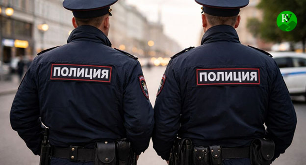 Сотрудники полиции. Иллюстрация создана "Кавказским узлом" при помощи ИИ в программе Copilot