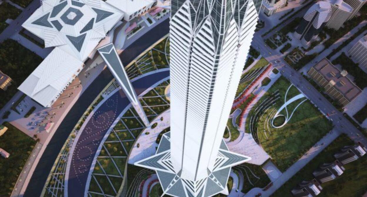 Проект небоскреба "Ахмат-тауэр" в Грозном. Фото: Грозный Информ https://www.grozny-inform.ru/news/society/182258/
