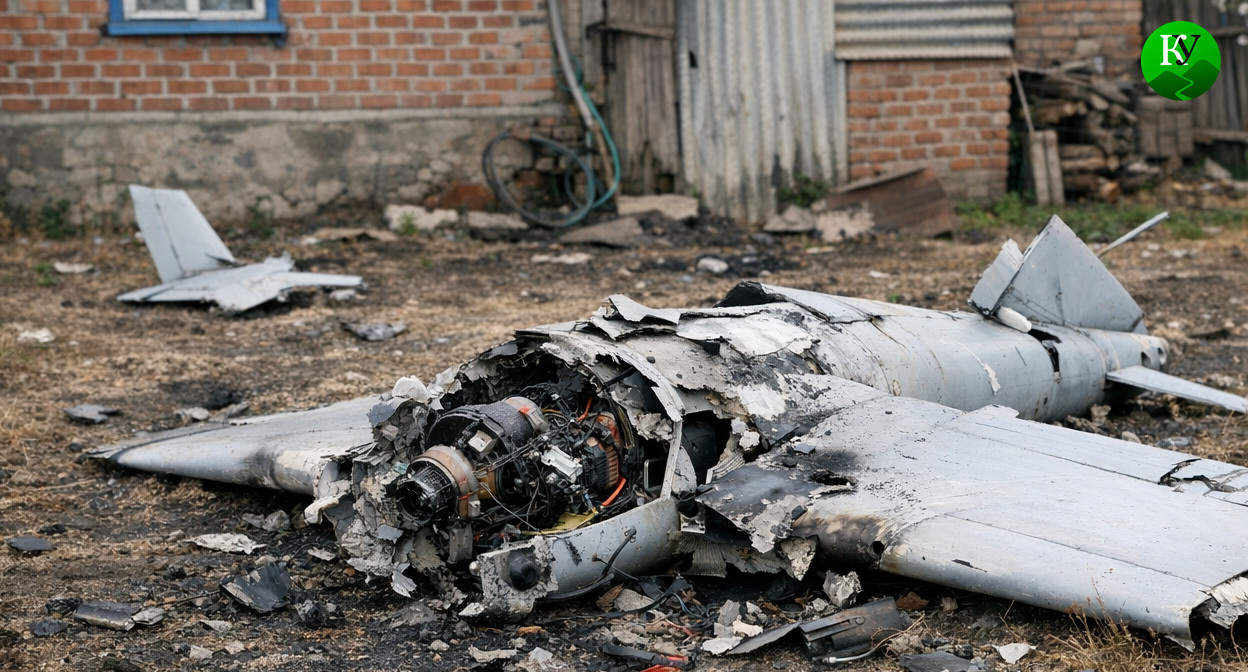 Обломки БПЛА. Иллюстрация создана «Кавказским узлом» с помощью ИИ в программе Copilot