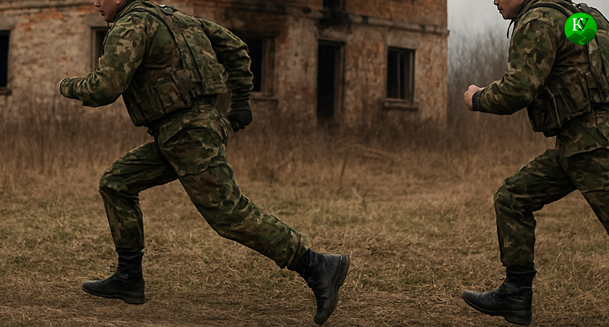 Военные на СВО. Иллюстрация создана «Кавказским узлом» с помощью ИИ в программе Copilot
