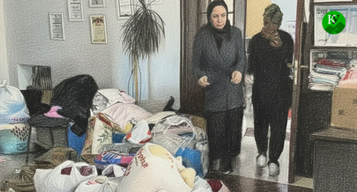 Сбор помощи для жителей Дагестана. Иллюстрация создана "Кавказским узлом" при помощи ИИ в программе Copilot Сбор помощи для жителей Дагестана. Иллюстрация создана "Кавказским узлом" при помощи ИИ в программе Copilot