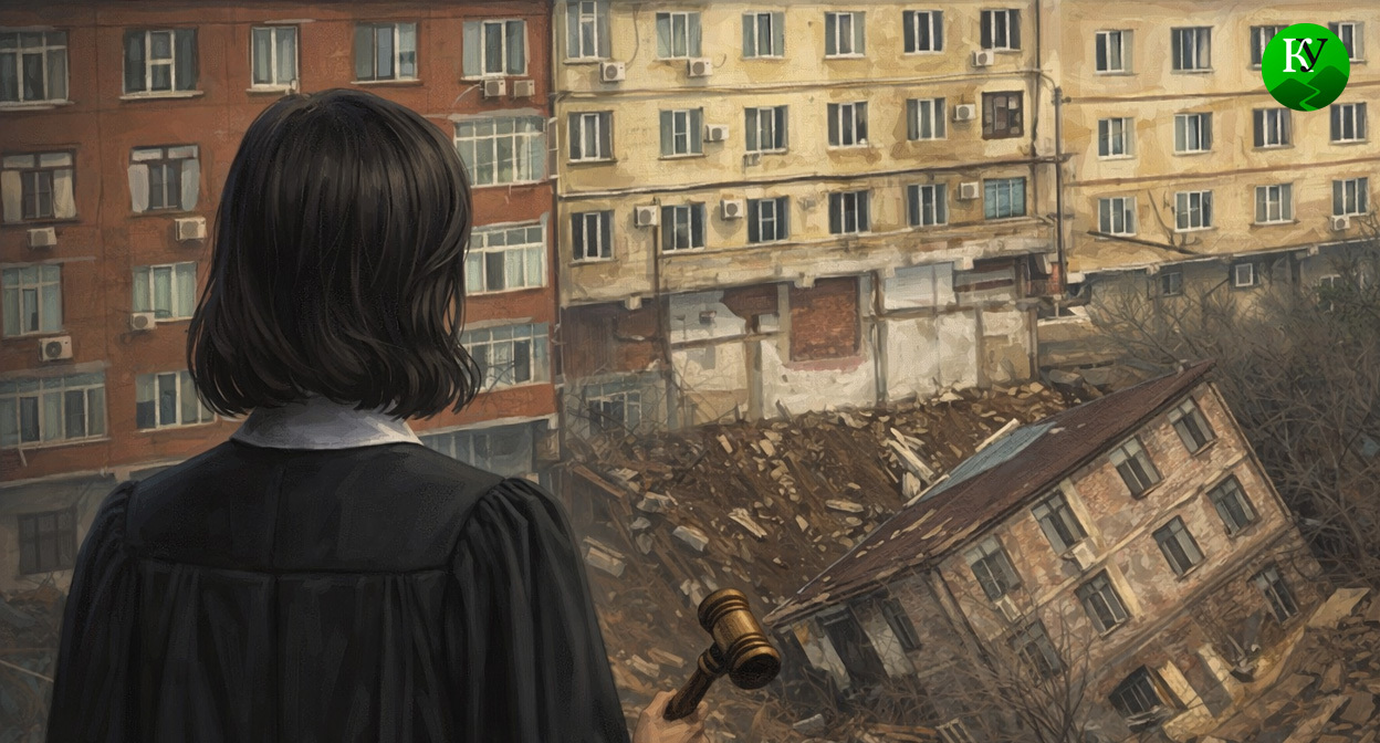 Судья и обрушившийся дом. Иллюстрация создана «Кавказским узлом» с помощью ИИ в программе Copilot Судья и обрушившийся дом. Иллюстрация создана «Кавказским узлом» с помощью ИИ в программе Copilot