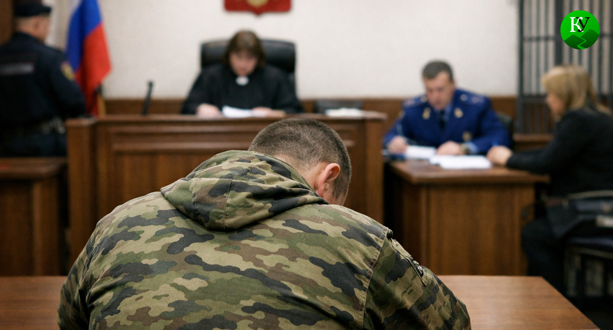 Военный в суде. Иллюстрация создана «Кавказским узлом» с помощью ИИ в программе Copilot Военный в суде. Иллюстрация создана «Кавказским узлом» с помощью ИИ в программе Copilot