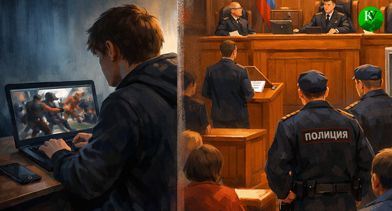 Подросток публикует видео. Иллюстрация создана «Кавказским узлом» с помощью ИИ в программе Copilot