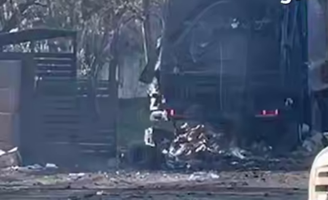 Место взрыва во Владикавказе. Скриншот фото Mash Gor от 17.04.26, https://t.me/mash_gor/10321.