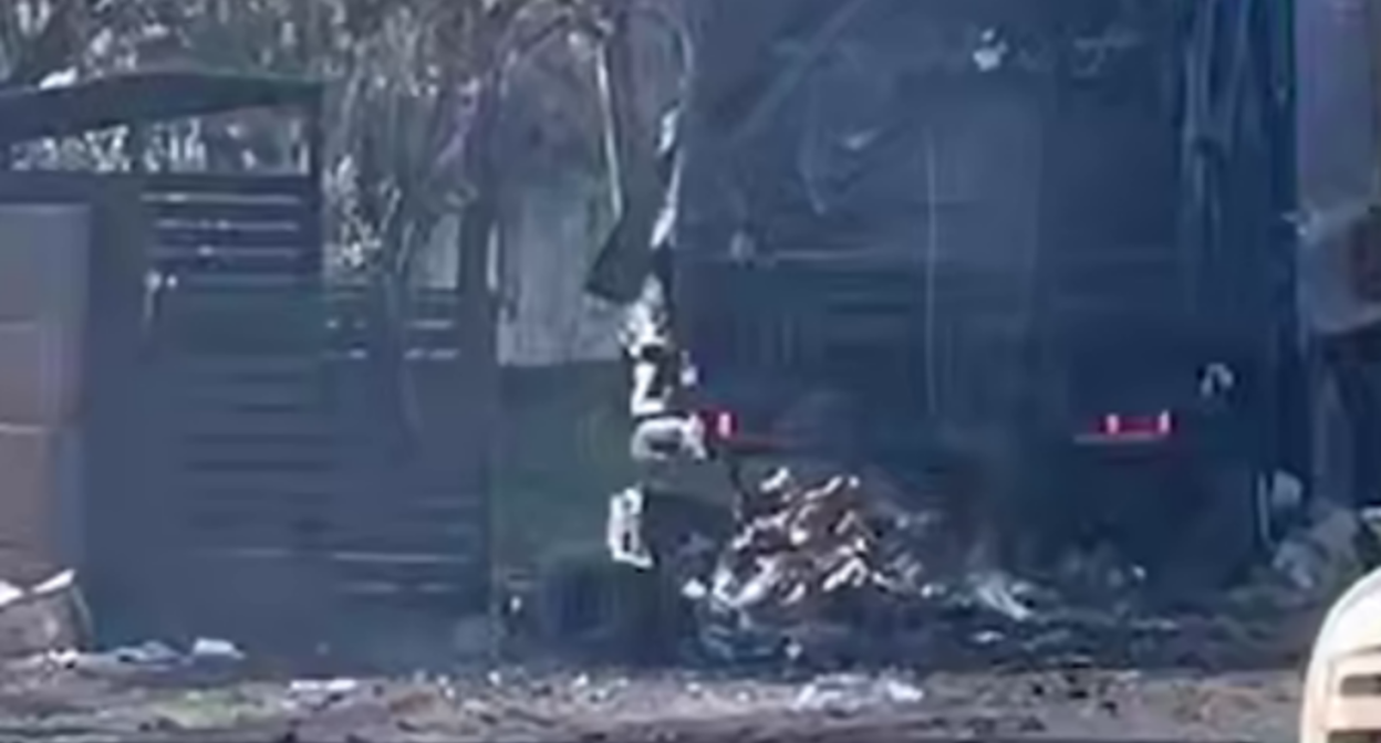 Место взрыва во Владикавказе. Скриншот фото Mash Gor от 17.04.26, https://t.me/mash_gor/10321.