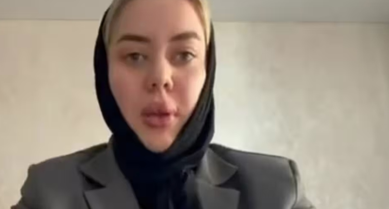 Стоп-кадр видеообращения Белкисы к Александру Бастрыкину https://t.me/bloodysx/54358