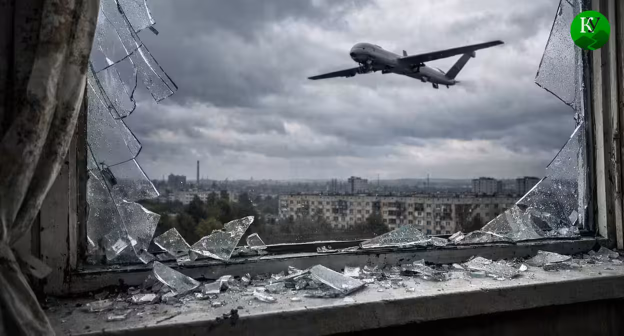 БПЛА в небе. Иллюстрация создана «Кавказским узлом» с помощью ИИ в программе Copilot