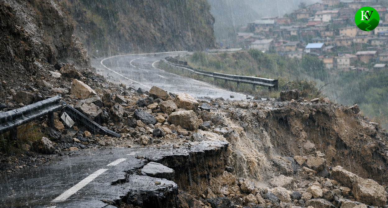 Оползень. Иллюстрация создана «Кавказским узлом» с помощью ИИ в программе Copilot