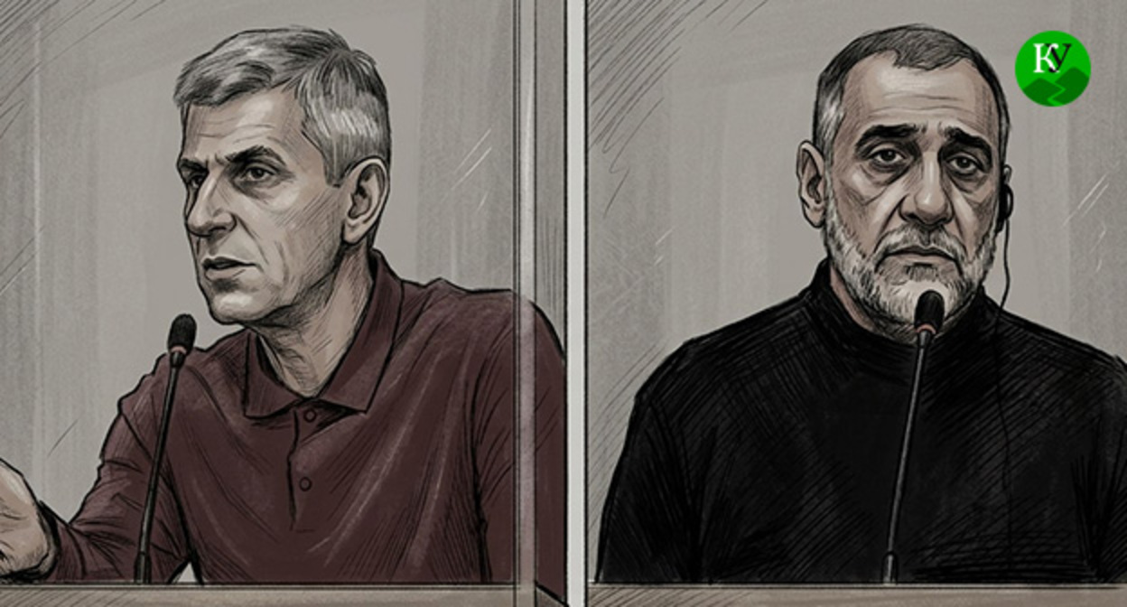 Давид Ишханян (слева) и Рубенн Варданян. Иллюстрация создана "Кавказским узлом" при помощи ИИ в программе Copilot