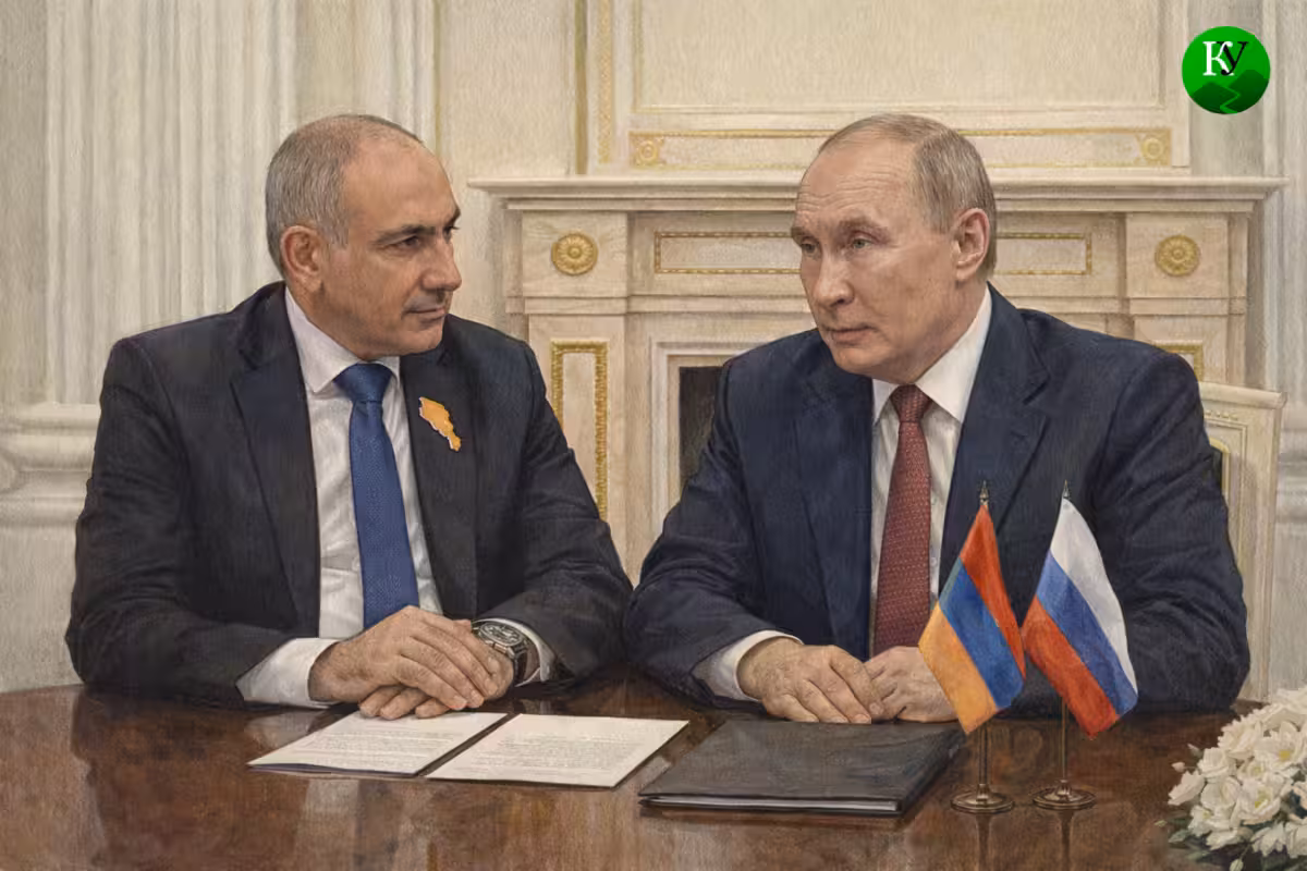 Никол Пашинян и Владимир Путин. Иллюстрация создана "Кавказским узлом" с помощью ИИ в программе Copilot Никол Пашинян и Владимир Путин. Иллюстрация создана "Кавказским узлом" с помощью ИИ в программе Copilot
