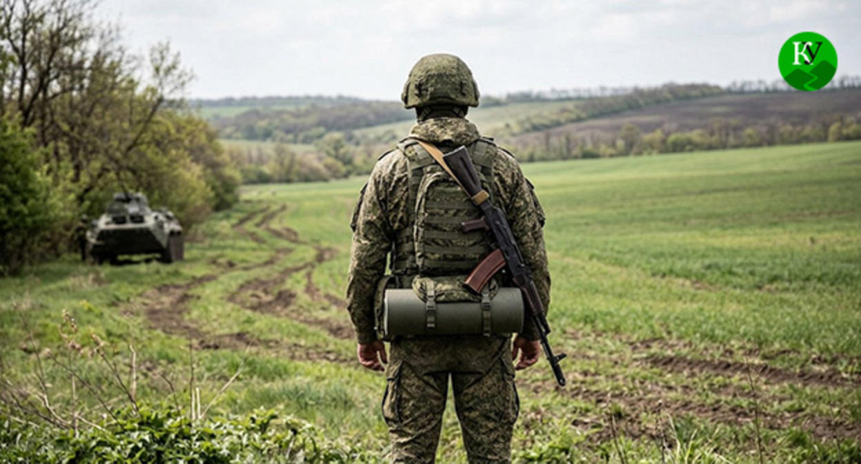 Военнослужащий. Иллюстрация создана "Кавказским узлом" при помощи ИИ в программе Copilot