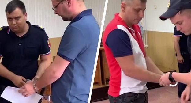 Иван Таценко и Евгений Самонов в зале суда. Фото: opskuban / T.me