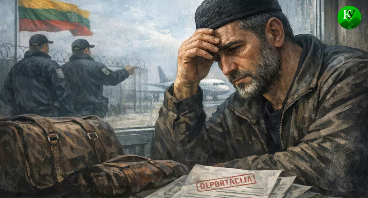 Мужчина в ожидании депортации. Иллюстрация создана «Кавказским узлом» с помощью ИИ в программе Copilot