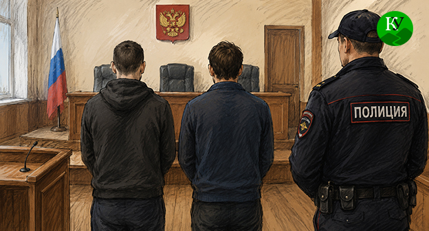 Осужденные в зале суда. Иллюстрация создана "Кавказским узлом" при помощи ИИ в программе Copilot Осужденные в зале суда. Иллюстрация создана "Кавказским узлом" при помощи ИИ в программе Copilot