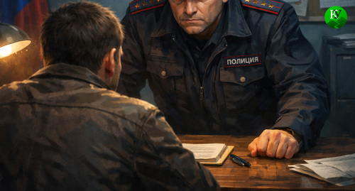 Психологическое давление в полиции. Изображение создано "Кавказским узлом" при помощи ИИ в программе Copilot.