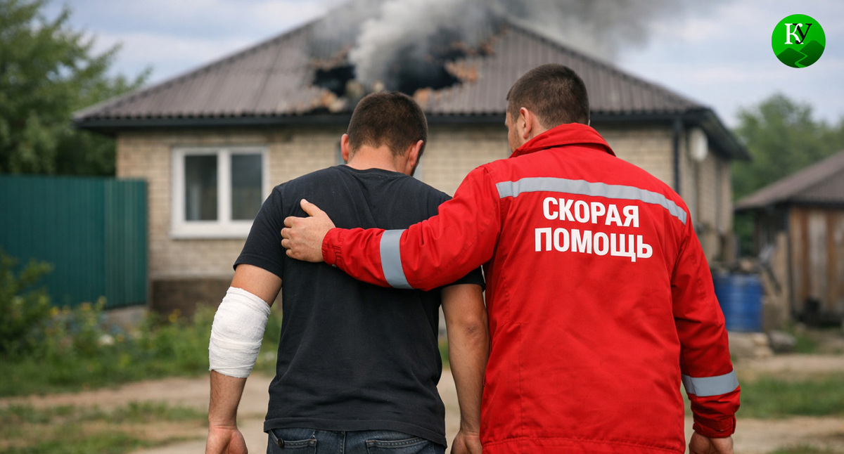 Медик помогает раненому. Иллюстрация создана "Кавказским узлом" с помощью ИИ в программе Copilot