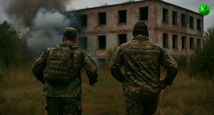 Военные на СВО. Иллюстрация создана «Кавказским узлом» с помощью ИИ в программе Copilot