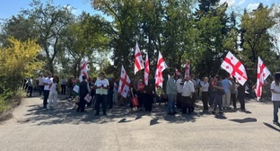 Акция протеста в Крцанисском лесопарке. Фото: "Интерпрессньюс" https://www.interpressnews.ge/ru/article/177483-v-krtsanisskom-lesoparke-proshla-aktsiia-protesta-protiv-stroitelstva-t-n-arabskikh-gorodkov