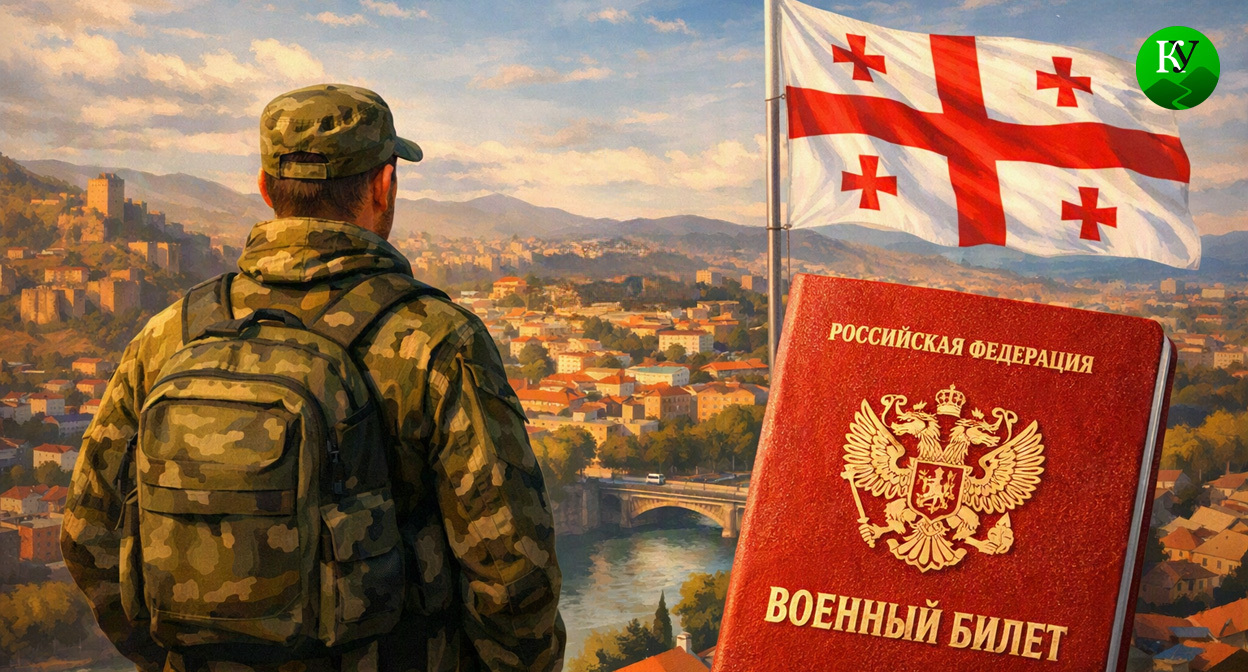 Дезертир в Грузии. Иллюстрация создана «Кавказским узлом» с помощью ИИ в программе Copilot Дезертир в Грузии. Иллюстрация создана «Кавказским узлом» с помощью ИИ в программе Copilot