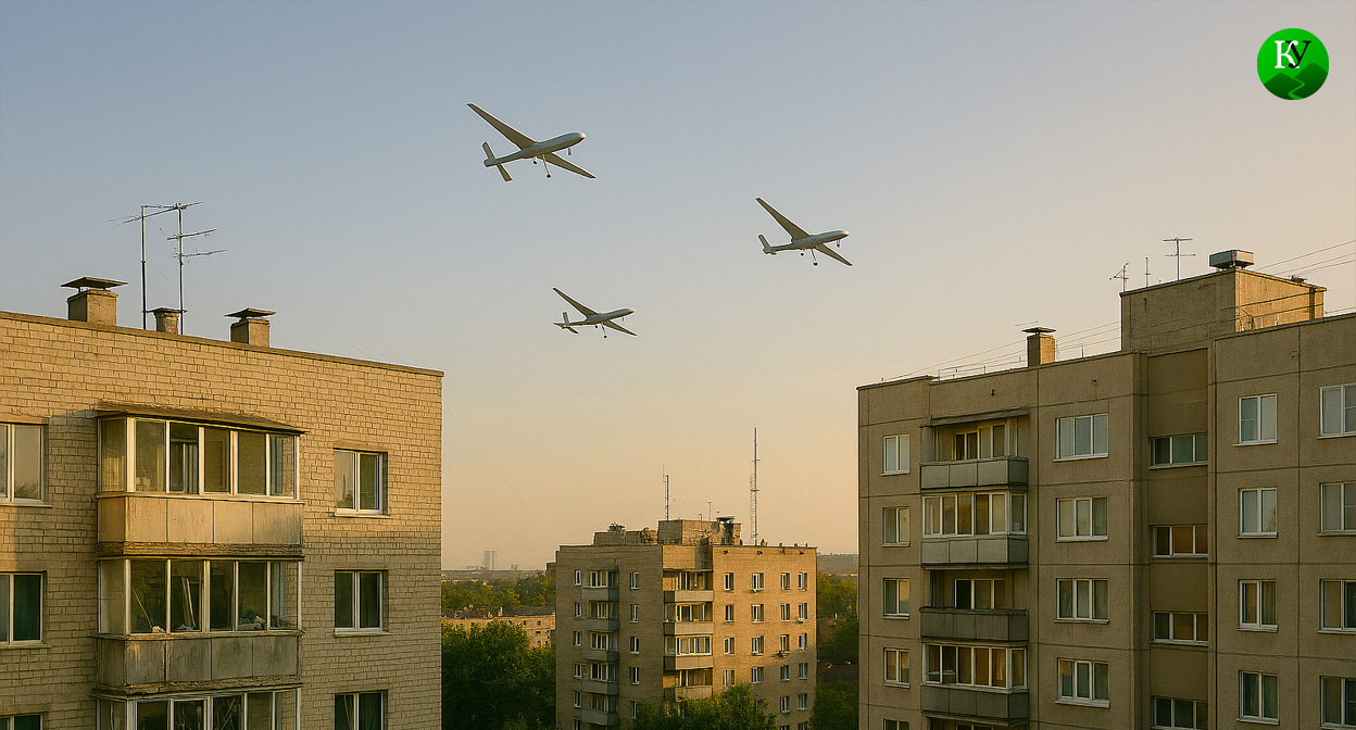 БПЛА в небе. Иллюстрация создана «Кавказским узлом» с помощью ИИ в программе Copilot БПЛА в небе. Иллюстрация создана «Кавказским узлом» с помощью ИИ в программе Copilot
